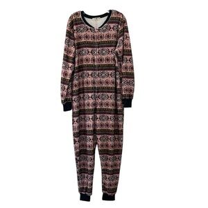 Natural Life Multi Color Print Onsie Loungewear Pajamas